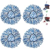BonusLife 4-Pack Mop Head for O-Ceda RinseClea Spin Mop Refill 2-Tank System Only Easy Cleaning Microfiber Replacement