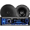 BOSS Audio Systems 638BCK Car Stereo Package – Single Din, Bluetooth, No CD DVD Player, AM/FM Radio Receiver, USB, 6.5 Inch 2 Way Full Range Speakers