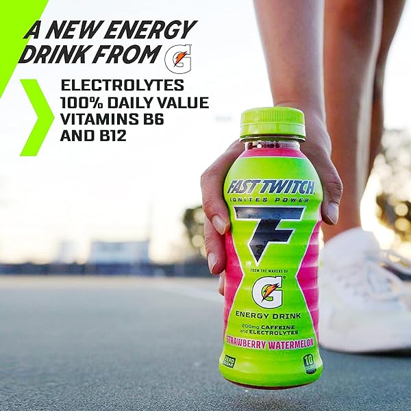 FAST TWITCH ENERGY DRINK FROM GATORADE, GLACIER FREEZE, 12OZ BOTTLE, 200MG CAFFEINE, ZERO SUGAR, ELECTROLYTES