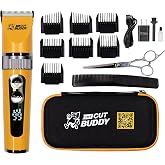 The Cut Buddy Clipper &amp; Grooming Set, Cordless Hair &amp; Beard Trimmer with Ceramic &amp; Titanium Blades, 7 Guards, Waterproof, Beginner Kit
