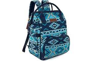 Wrangler Aztec Backpack Organized Daypack Travel Baby Bag with Stroller Strap and Side Bottle Pockets WG2204-9110NY