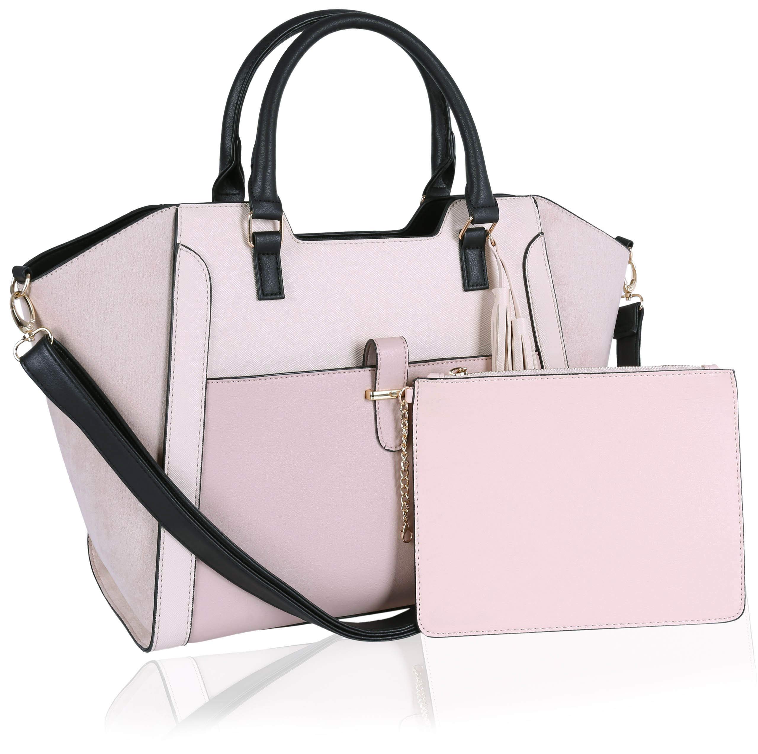 Large, Beige, Faux Leather Handbag For Ladies One Size