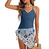 Girls Swimsuit Criss Cross Ruched One Piece Bathing Suit with Printed Mesh Cover Ups Adjustable Straps Swimwear 7-16Y