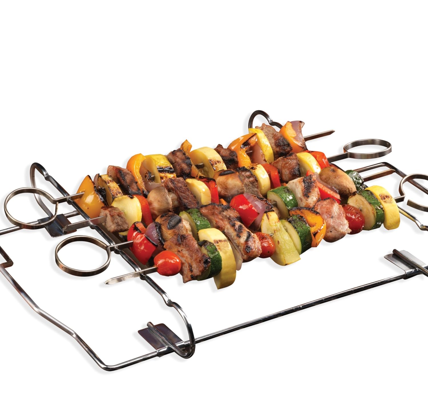 Kabob Set 4 Skewers & Grill Rack Garden & Outdoor