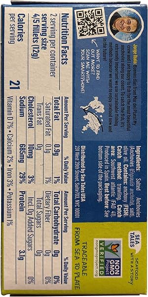 SEA TALES ANCHOVY FILLETS IN OLIVE OIL, 45 GR