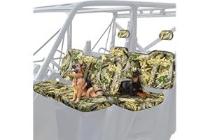 BORDAN UTV Waterproof Seat Cover for Polaris Ranger Crew XP 1000 2017-2021, Heavy Duty Camo 1680D Seat Covers for UTV Polaris Ranger Crew 1000 Premium 2020-2023 Full Protection Outdoor(9 PCS)