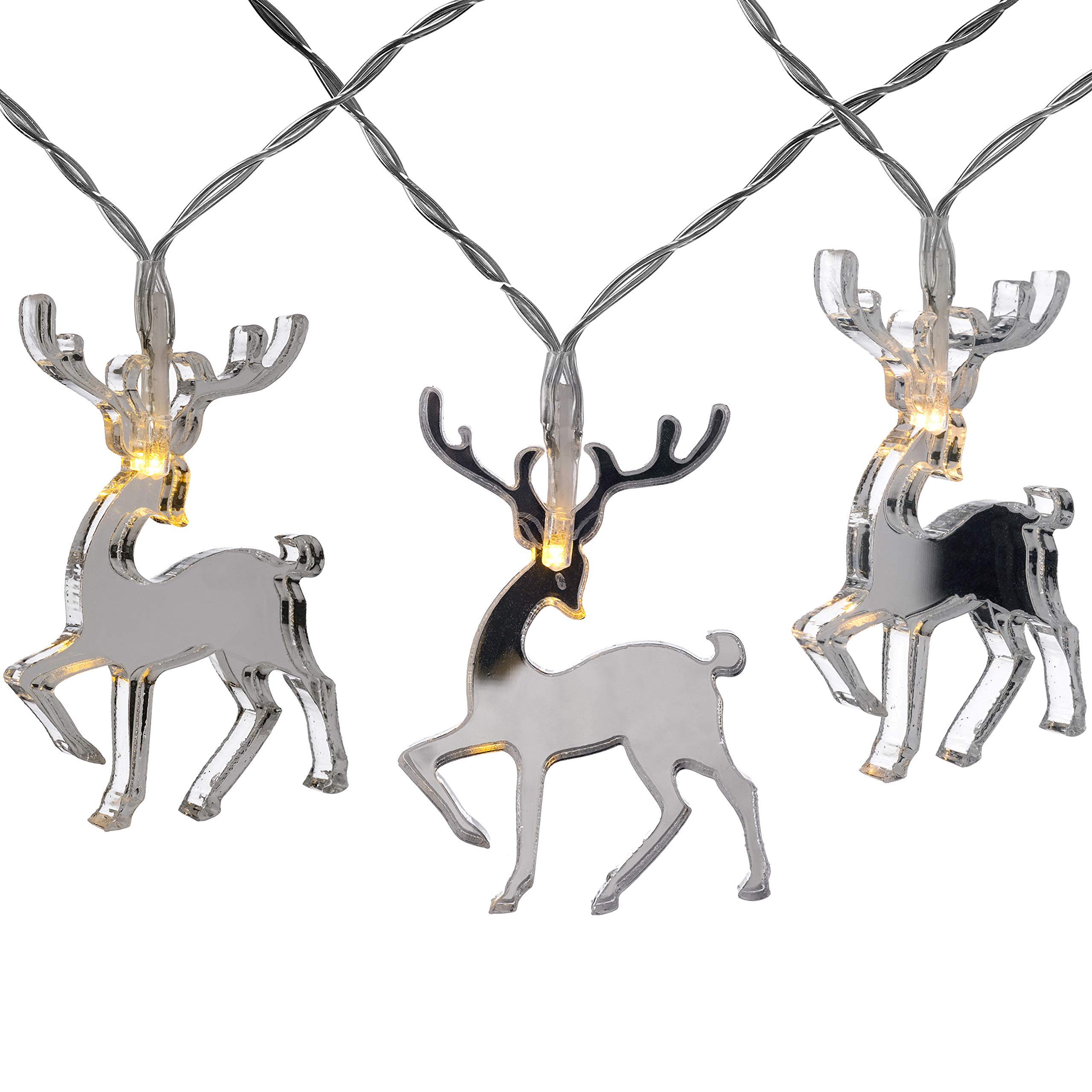 WeRChristmas 20 Reindeer LED Light String, Mirror, 3m