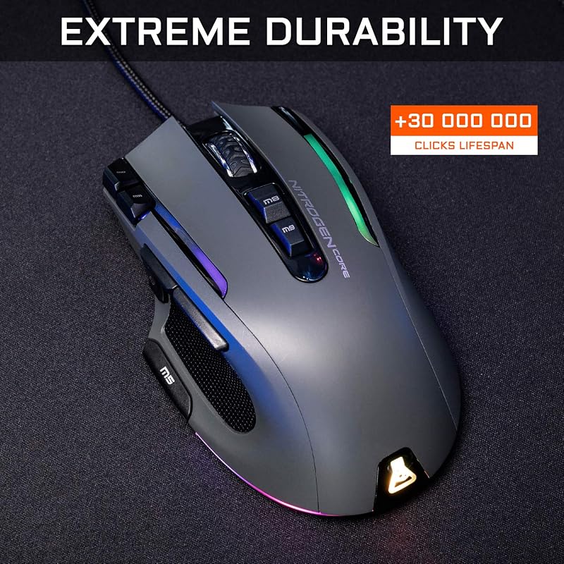 Kult Nitrogen Core - Ratón Gaming con Cable 12800 dpi RGB