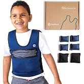 Harkla Weighted Vest for Kids - Neoprene Compression Vest - Ages 5 to 9 - Adjustable Kids Weighted Vest with 2lb Weight - Breathable and Washable Compression Vest - Medium