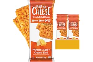 Just the Cheese Cheese Crisps | High Protein Baked Keto Snack | Made with 100% Real Cheese | Gluten Free | Low Carb Lifestyle | CHEESE & AGED CHEDDAR BLEND, 0.8 Ounces (Pack of 10)