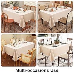 smiry Rectangle Faux Linen Table Cloth, Waterproof