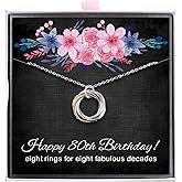 ALoveSoul Birthday Gifts for Women - Sterling Silver Interlocking Knot Circles Necklace Birthday Gifts Ideas