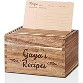 InnoBeta Gaga Gifts, Grandma Recipe Box with 50pcs 4x6 inch Recipe Cards, 10 Dividers, Recipe Organizer for Grandma - Gaga
