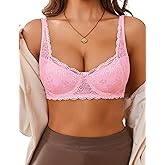 Avidlove Lace Bralettes for Women Sexy Demi Balconette Underwire Bra Lingerie Unpadded