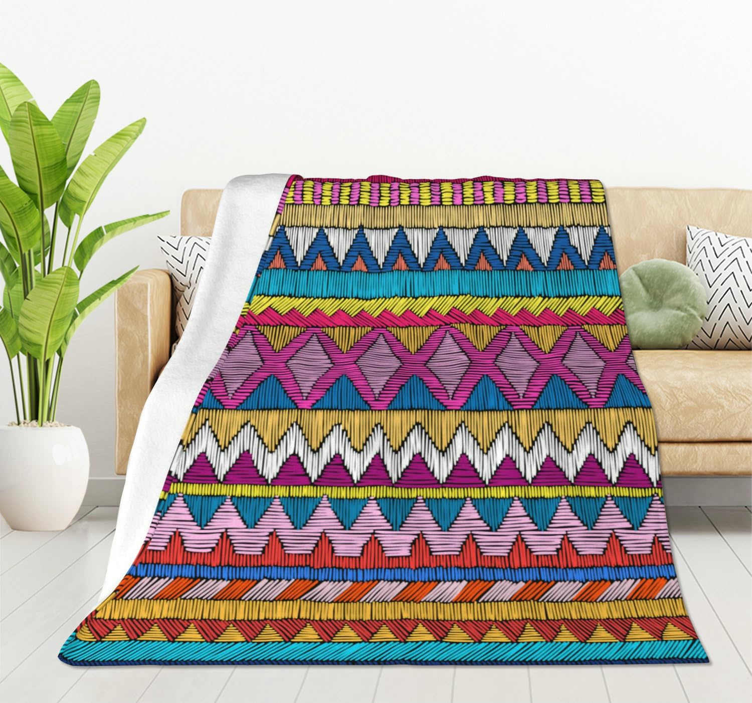 HGOD DESIGNS Ethnic and Tribal Pattern Blanket Soft Warm Print Throw Blanket for Women Adults 130x150cm