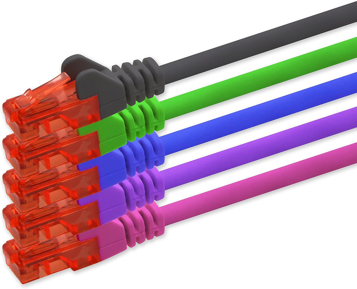 Câble Réseau Ethernet CAT6 0,5 M Violet - Gigabit 1000 Mbit/s, RJ45, Pour PC, Box, Console