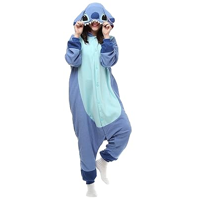 غرزة الكبار Onesie الحيوانات البيجاما هالوين أزياء تأثيري ارتداء الطرف الأزرق
