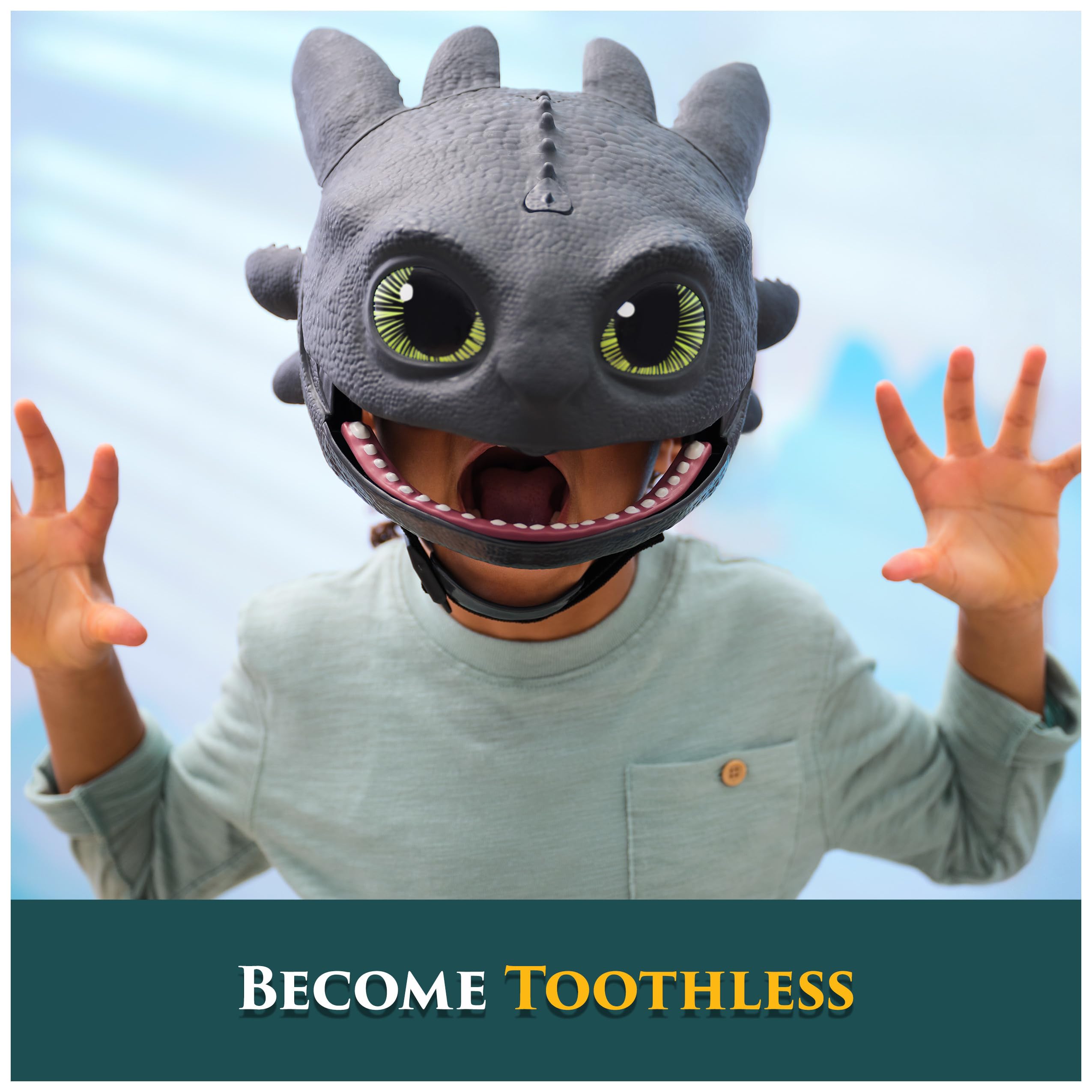 Dreamworks Dragons How To Train Your Dragon, Electronic Blast & Roar Toothless Mask, Kids Dress Up & Pretend Play Costumes for Boys & Girls Ages 4 & Up