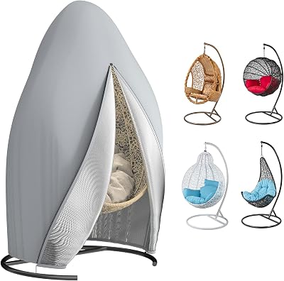 Senders Patio Hanging Egg Chair Cover 210D Grey 115x190cm with Zipper