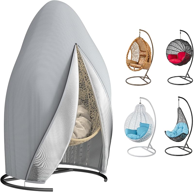 Senders Patio Hanging Egg Chair Cover 210D Grey 115x190cm with Zipper