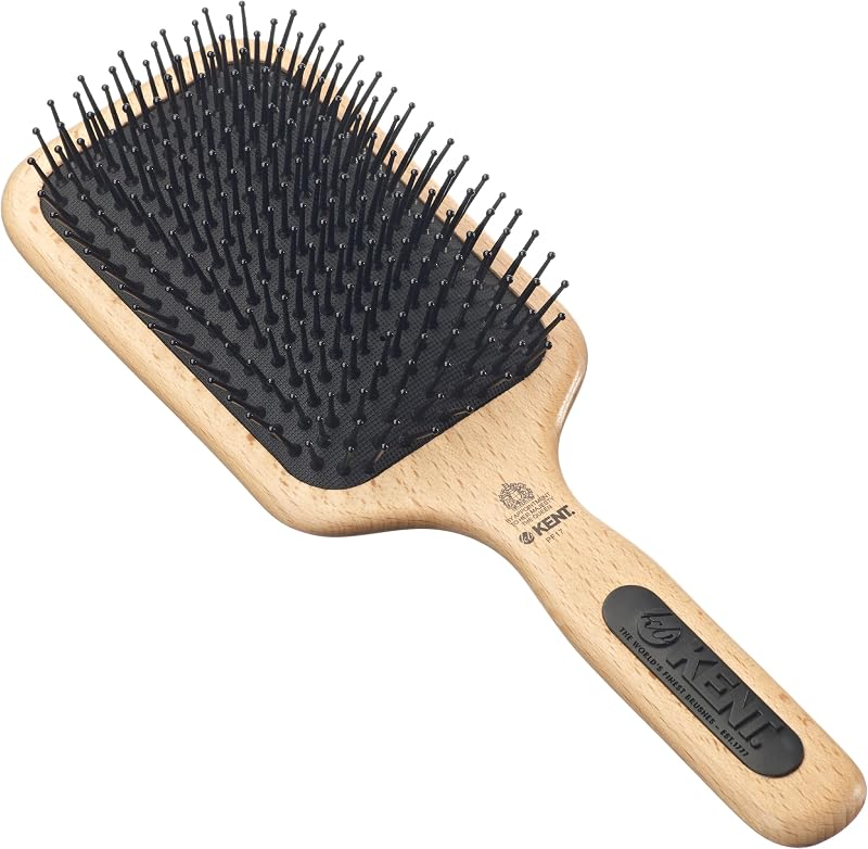 KENT PF17 Paddle Hair Brush Air Cushioned Ball Tip Detangling Fine Medium Hair