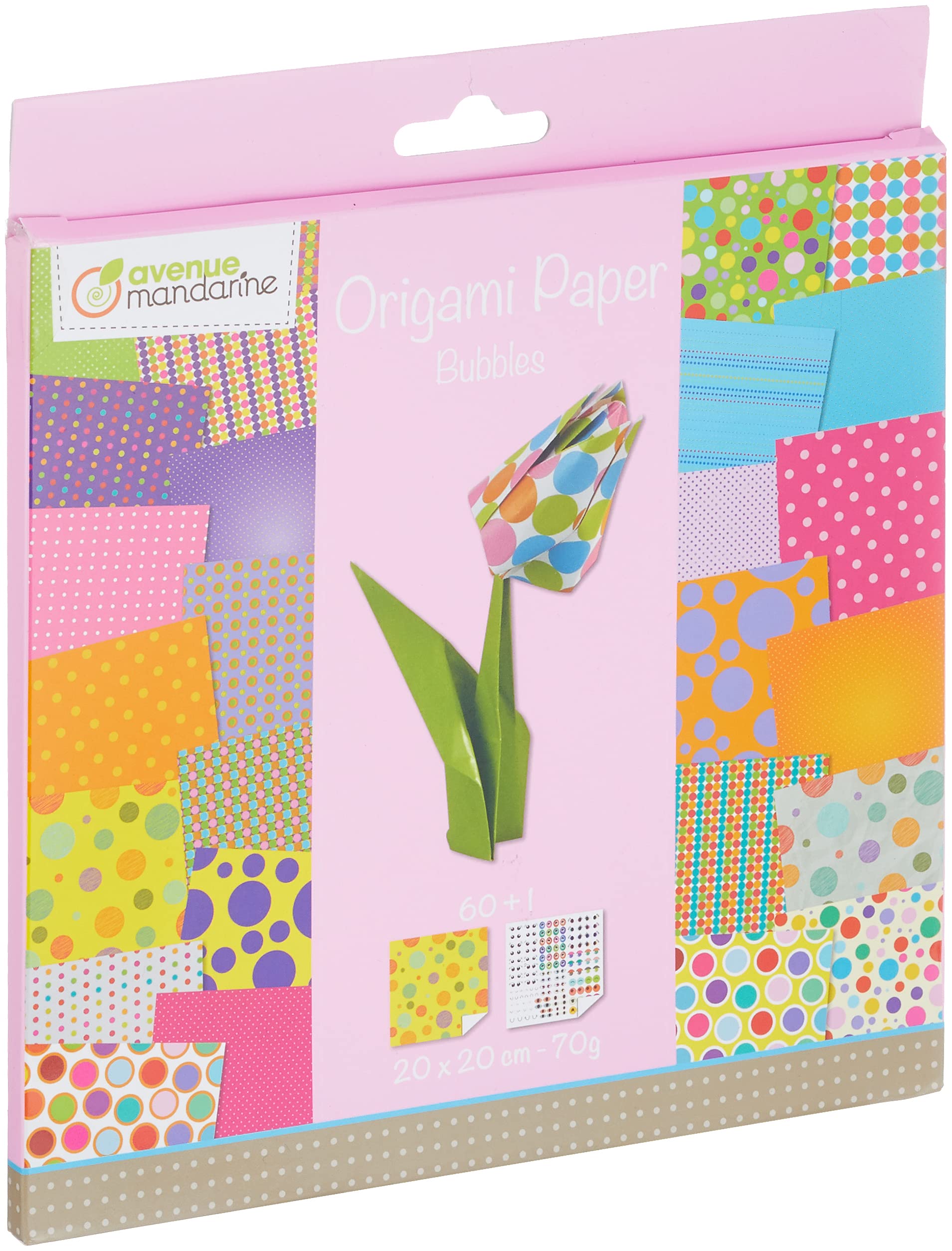 Avenue Mandarine Urban Origami Paper Bag – 20 x 20 cm – 60 Sheets – 70 g