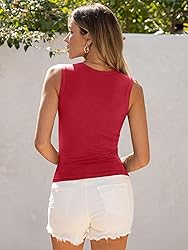 ANRABESS Womens High Neck Tank Tops Stretchy