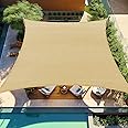 Shade&Beyond 12'x16' Shade Sail Rectangle, UV Block Breathable Sunshade for Backyard Yard Deck Outdoor Facility and Activities, Sand, (We Make Custom Size)