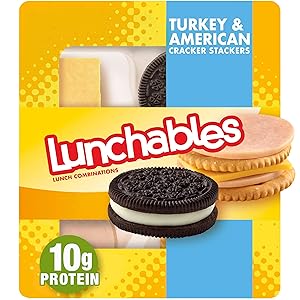 Lunchables Turkey & American Cheese Cracker Stackers with Chocolate Sandwich Cookies Snack Kit (3.4 oz Tray)