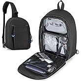 PGmoon Carrying Case Compatible with DJI Mini 3 / Mini 4 Pro, Sling Travel Drone Carrying Case with Multi-Pockets for RC Controller, Charging Hub and More Accessories (Patent Design)
