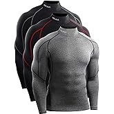 NELEUS Men's Compression Shirts Dry Fit Long Sleeve Mock Neck Shirts