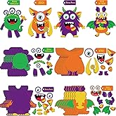 Sumind 36 Sets Halloween Craft Paper Ornaments Kits DIY Craft Halloween Paper Decorative Kit Art DIY Handcraft Supplies for Game Activities