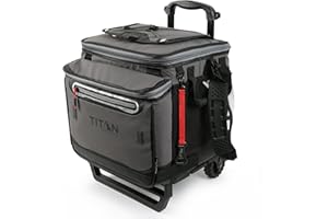 TITAN BY ARCTIC ZONE Titan Deep Freeze 60 (50+10) Can Wheeled Cooler - Collapsible Rolling Cooler with Wheels and All-Terrain Cart