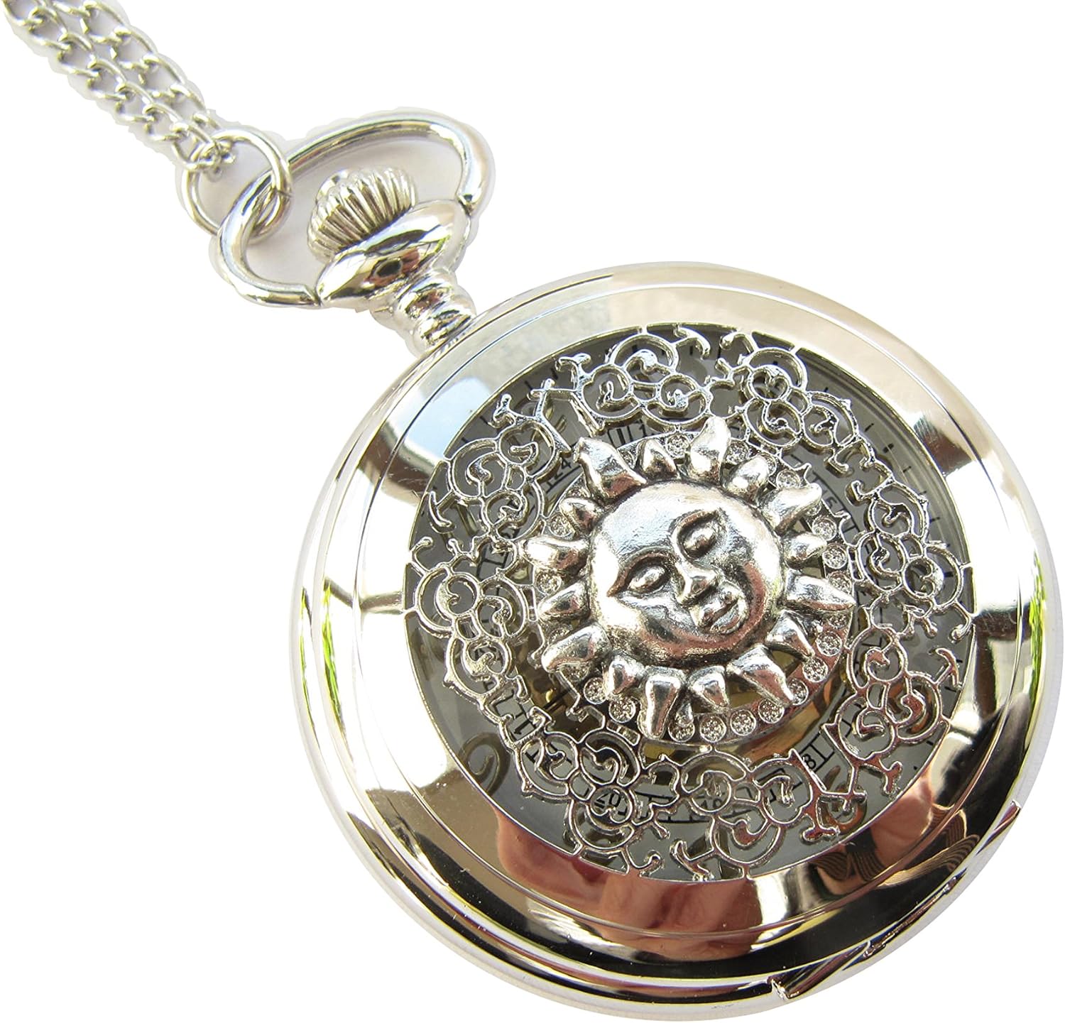 Amazon Co Jp サン ポケットウォッチ ネックレス ソーラー 懐中時計 サンフェイス 懐中時計 サン ジュエリー ソーラー サンフェイス ジュエリー スポーツ アウトドア