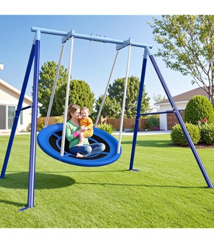 Amazon.com: JYGOPLA 50-Inch Saucer Swing with Frame & Stand