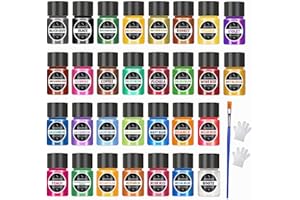 YESOGREAT 30 Colors Mica Powder for Epoxy Resin, Pearlescent Pigment Powder for Soap Paint, Jewelery Making, Nail Polish, Candle Making, Bath Bombs, Slime, Makeup