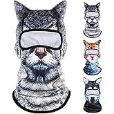 Shyyween 3D Cat Ski Mask Dog Balaclava Sheisty Winter Breathable Face Cover for Skiing Snowboarding Motorcycle Riding