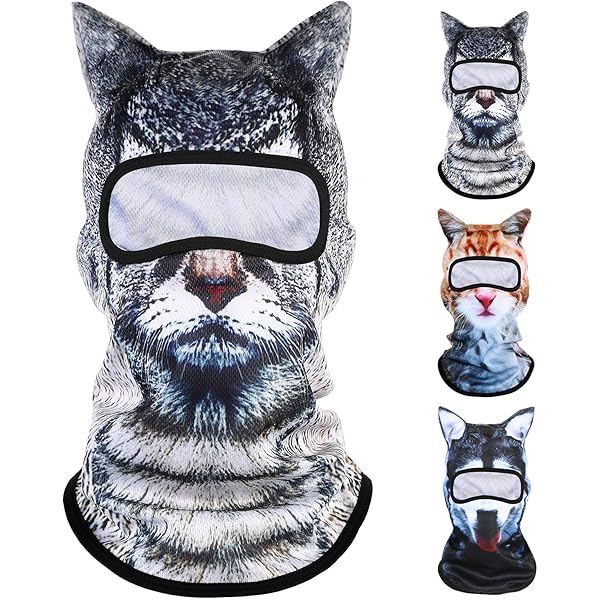 3D Cat Ski Balaclava Sheisty Face Mask with Ears, Funny Animal