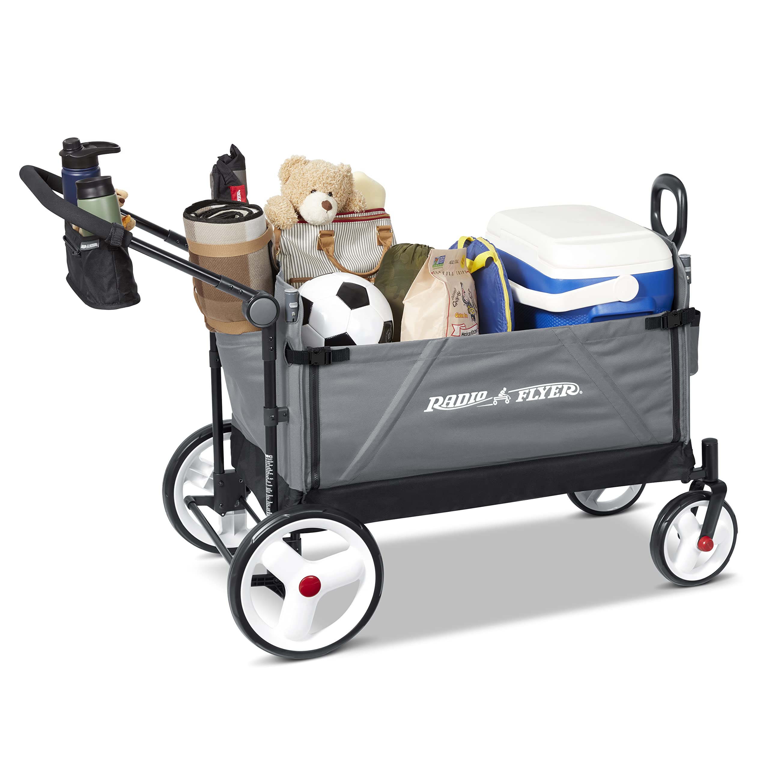 Stroller Wagon for Kids, Baby Stroller, Utility Cart, Rolling Cart, Radio Flyer City Luxe Stroll 'N Wagon, for Ages 1+ Years, Gray