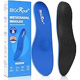 ERGOfoot Metatarsalgia Insoles, Heavy Duty Work Boot Inserts for Women Men, Relieve Morton's Neuroma and Reduce Metatarsal, Ball of Foot Pain for Standing All Day