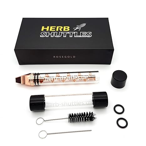 Herb Shuttles - Twisty Glass Blunt - edle Tabak Peife Pipe Vaporizer Set - Rosegold (Rosegold)