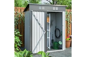 Mulinsonfly 5x3 FT Metal Storage Shed, Outdoor Storage Shed with Single Door, Lockable Steel Utility Shed with 2 Air Vents for Tools and Equipment, Waterproof and UV-Resistant for Garden and Backyard