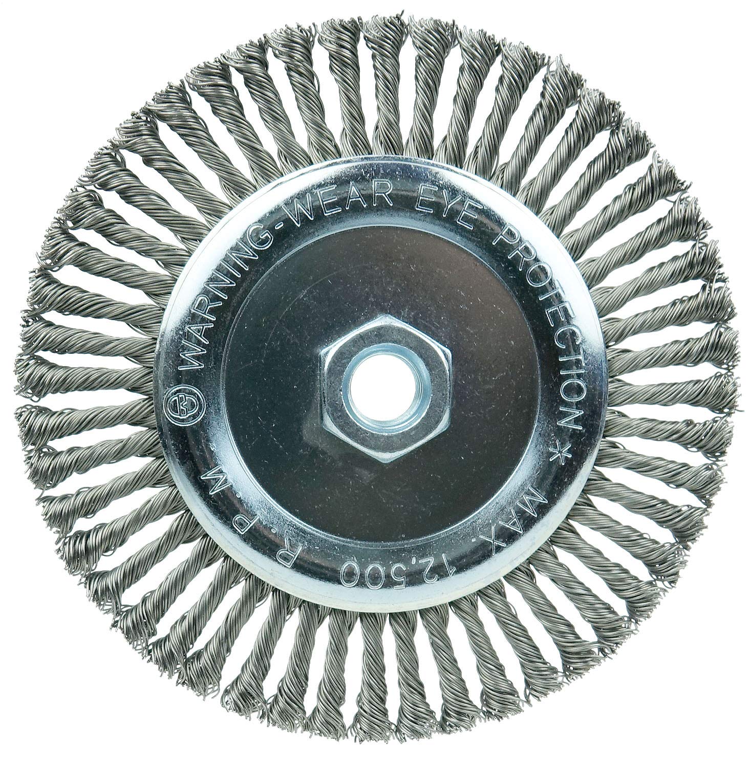 Weiler 36225 Wolverine 6″ Knot Wire Wheel, Stringer Bead Twist, 0.020″ Steel Fill, 5/8″-11 UNC Nut, Made in the USA (Pack of 10)