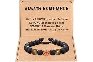 Tifeson Christmas Stocking Stuffers Gifts for Boys, Basketball Bracelet for Son Grandson Team Players Fan Adjustable Inspirational Beaded Bracelet for Birthday Christmas Gifts