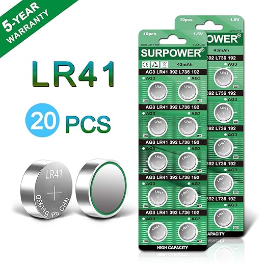 SURPOWER LR41 1.5V Button Cell Battery AG3 392 Batteries20