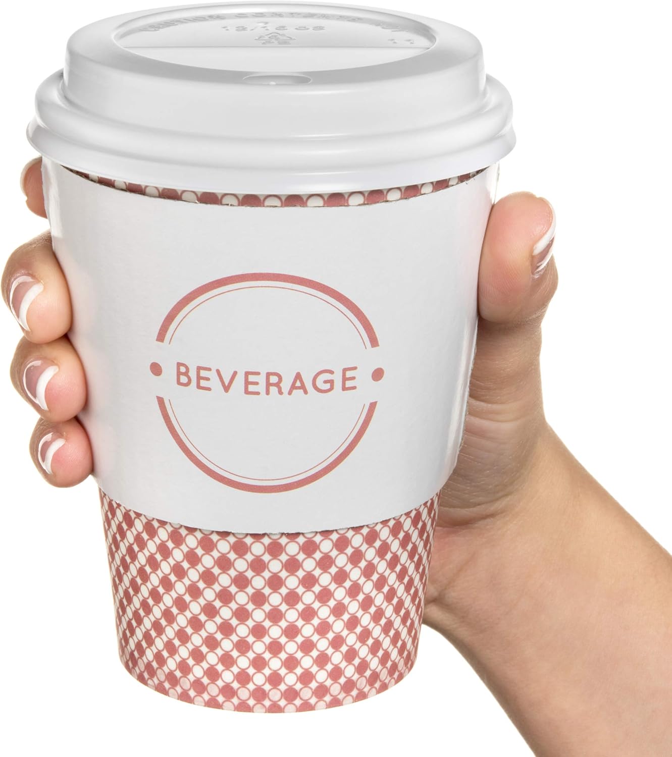 Sweetzer & Orange 12 Oz. Disposable Paper Coffee Cups with Lids (Set of 50) Includes Stir Sticks and Sleeves - Great Checkered Design for Tea, Hot Chocolate, Mochas and Lattes, Too (Red): Kitchen & Dining