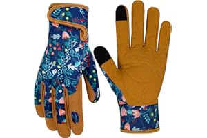 MERTURN Leather Gardening Gloves for Women Garden Gloves Thorn Proof Heavy Duty Gloves Women Gardening Gift
