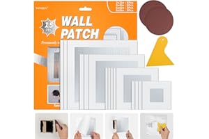 WZNBJLX Wall Patch Kit, 15 Pieces Aluminum Self-Adhesive Mesh Repair Patches for Drywall, Multiple Sizes 2/4/6/8 Inch, Permanently Repairs Damaged Walls and Ceilings