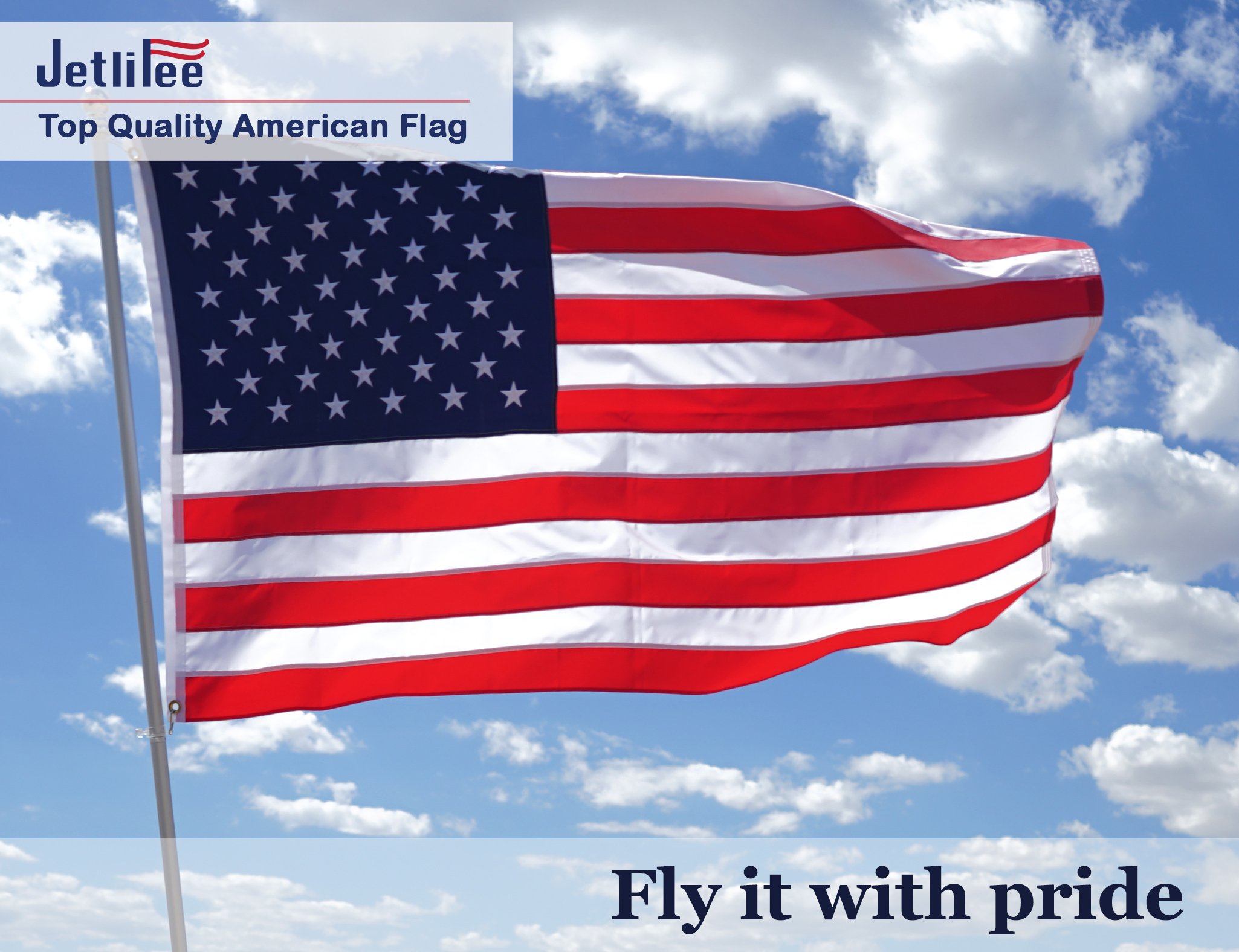 American Flag: Top Quality 4x6FT US Flag- Heavy-Use Nylon w/ Embroidered Stars & Sewn Stripes - Deluxe Fast-Dry, All-Weather USA Flag For Outdoors & Indoors- Fly It With Pride
