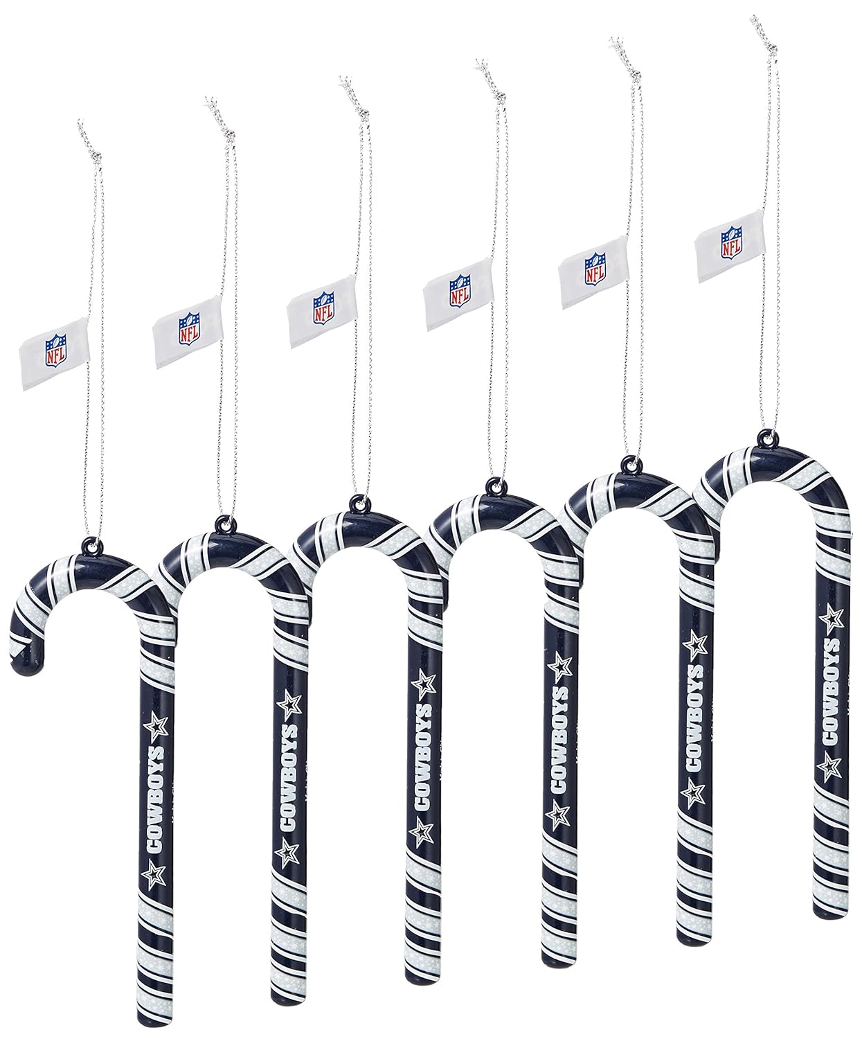 FOCO NFL Unisex Candy Cane Ornament Set